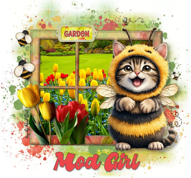 Garden Kitty Fairy tag by Mod Girl