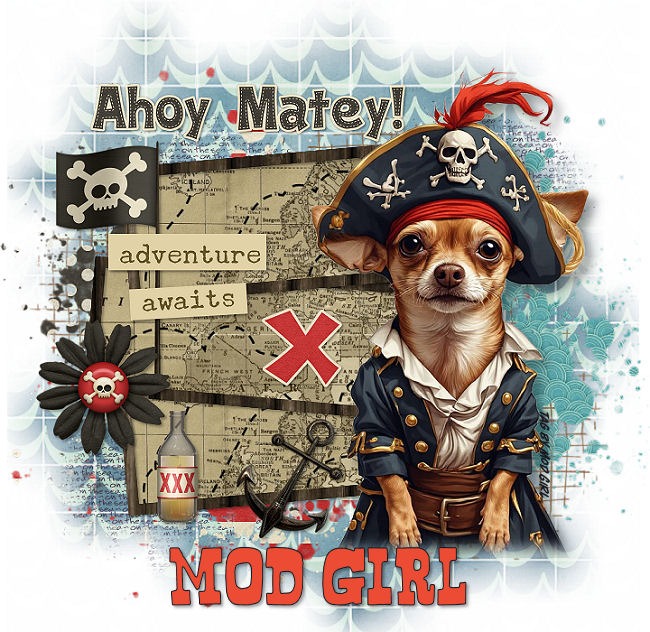 Pirate Dog tag by Mod Girl